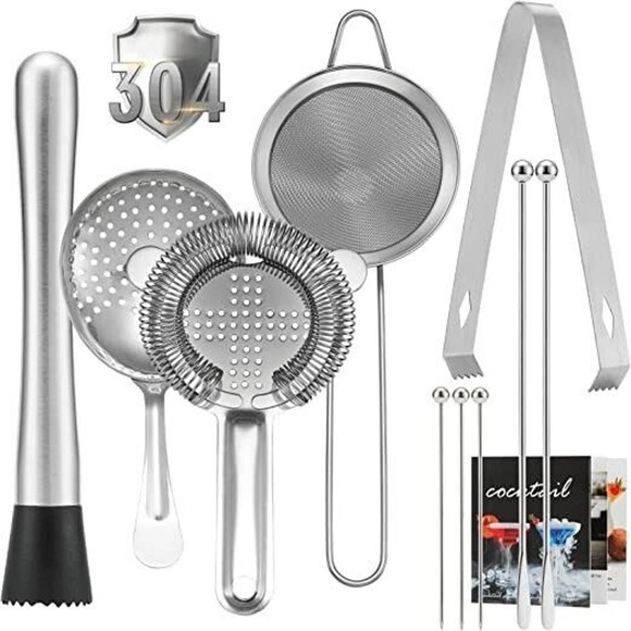 Cocktail Strainer and Muddler Set Bar Shaker Accessories - Picture 1 of 6